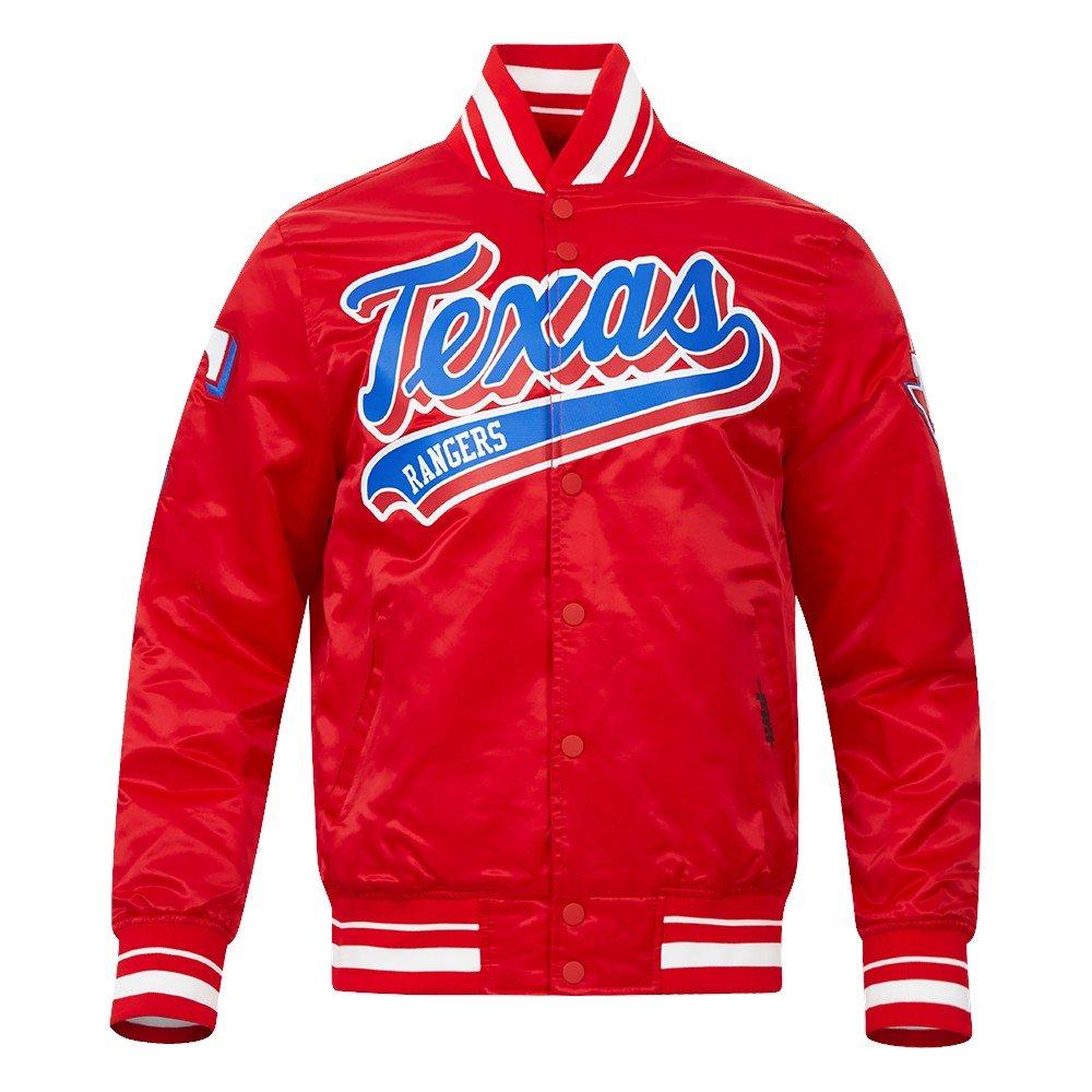 Pro Standard Men's MLB Texas Rangers Script Tail Satin Jacket - Red - RED